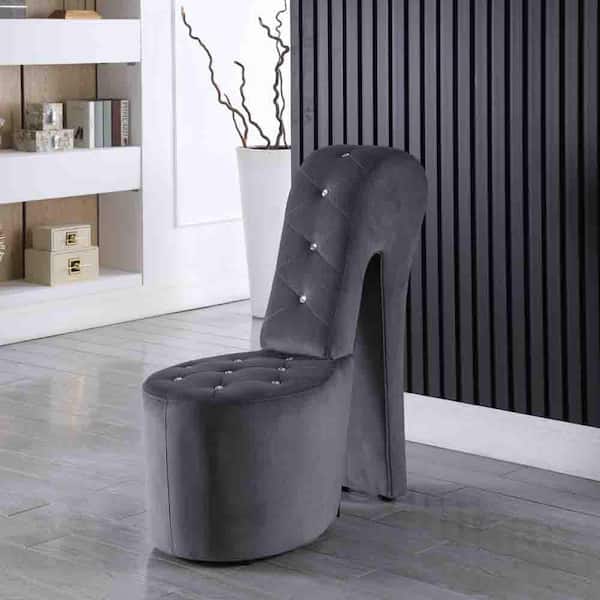 Jackson 19 in. Gray Velvet Arm Chair