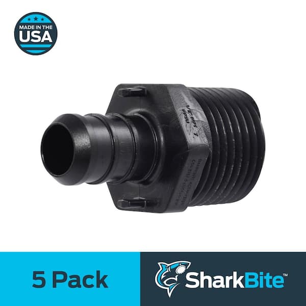 SharkBite 1/2 in. PEX Barb x MIP Plastic Adapter Fitting (5-Pack)