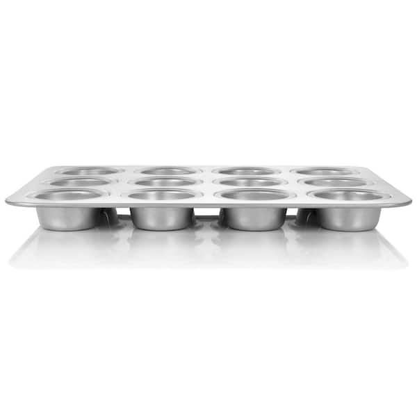 AllTopBargains 1 Cup Aluminum Muffin Pan, 1.25 Diameter Cups 10 Pieces