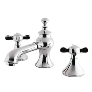 Essex 8 in. Widespread 2-Handle Bathroom Faucets with Brass Pop-Up in Polished Chrome