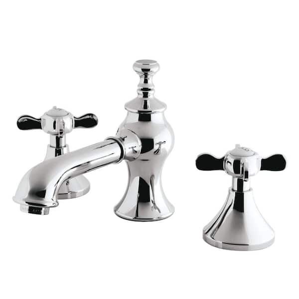 Kingston Brass Essex 8 in. Widespread 2-Handle Bathroom Faucets with Brass Pop-Up in Polished Chrome