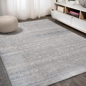 Tidal Modern Strie' Gray/Blue 5 ft. x 8 ft. Area Rug