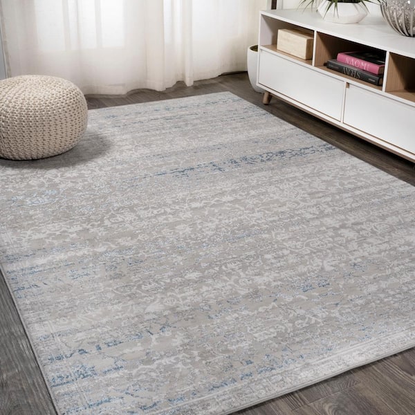 Tidal Modern Strie Gray/Blue 5 ft. x 8 ft. Area Rug
