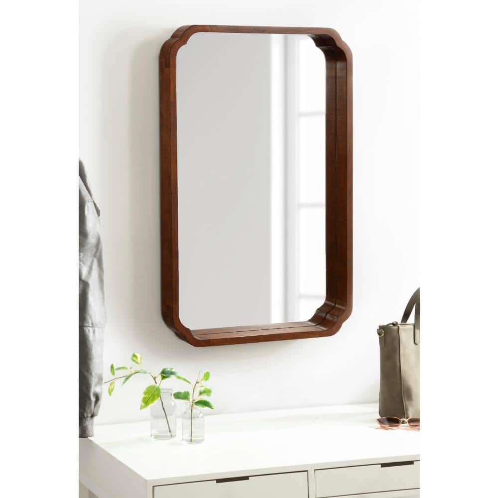 Marston Walnut Wood Rectangular Wall Mirror 24 x 36