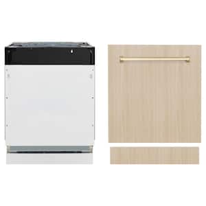 Autograph Edition 24 in. Top Control 8-Cycle Tall Tub Panel Ready Dishwasher with 3rd Rack and Polished Gold Handle