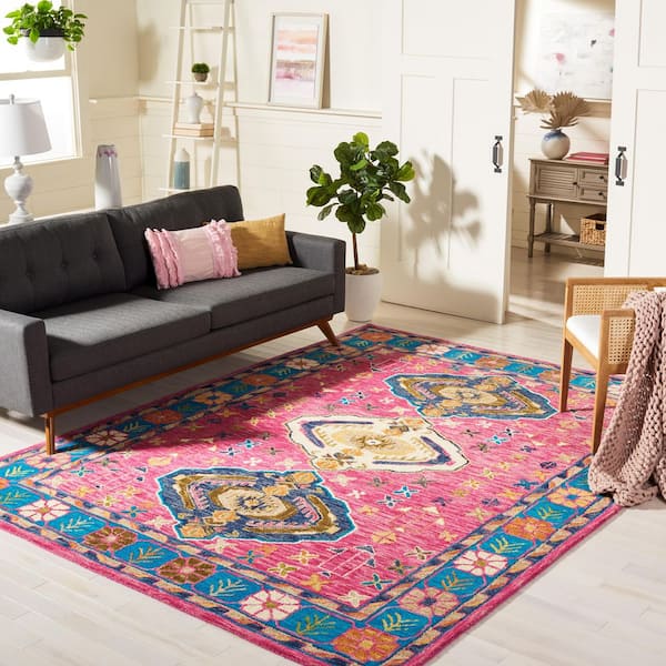 Aspen 8 ft. x 10 ft. Red/Blue Abstract Western Area Rug