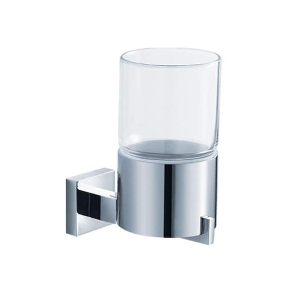 KRAUS Aura Bathroom Wall-Mounted Glass Tumbler Holder in Chrome