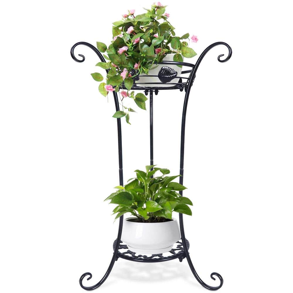 Plant Stand 2 Tier, Plant Stand Indoor Outdoor, 25.6 in. Tall Modern ...