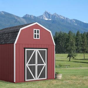 Professionally Installed Braymore 10 ft. x 14 ft. Outdoor Wood Shed with Smartside- Driftwood Grey Shingle (140 sq. ft.)