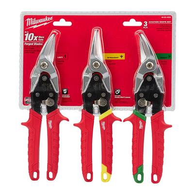 Left and Right Cut Offset Tin Cutting Shears Tool Set Aviation Snip Set 