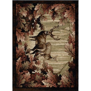 American Destination Whitetail Woods Multi-Colored 8 ft. x 10 ft. Lodge Area Rug