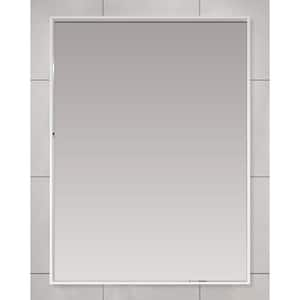 Velt XL 30 in. x 39.5 in. Large Rectangular White Metal Framed Wall Mount Bathroom Vanity Mirror