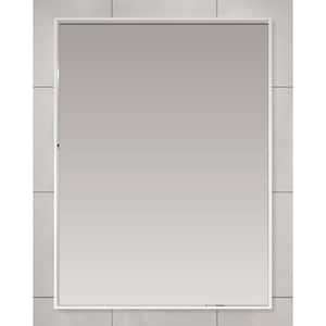 24 in. W x 32 in. H Modern Rectangular White Framed Wall Bathroom Vanity Mirror
