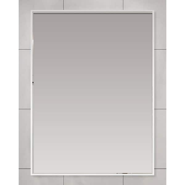 Decor Wonderland 24 in. W x 32 in. H Modern Rectangular White Framed Wall Bathroom Vanity Mirror