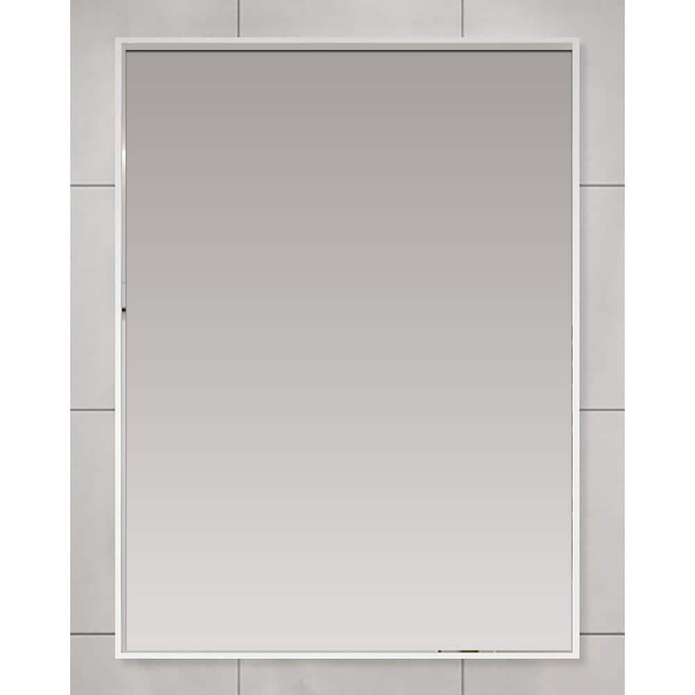 Velt XL 30 in. x 39.5 in. Large Rectangular White Metal Framed Wall Mount Bathroom Vanity Mirror price history on PriceWatchPro
