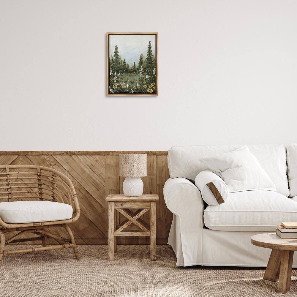 Forest Meadow Clearing by Hollihocks Art Brown Floater Frame Nature Graphic Art Print 21 in. x 17 in.