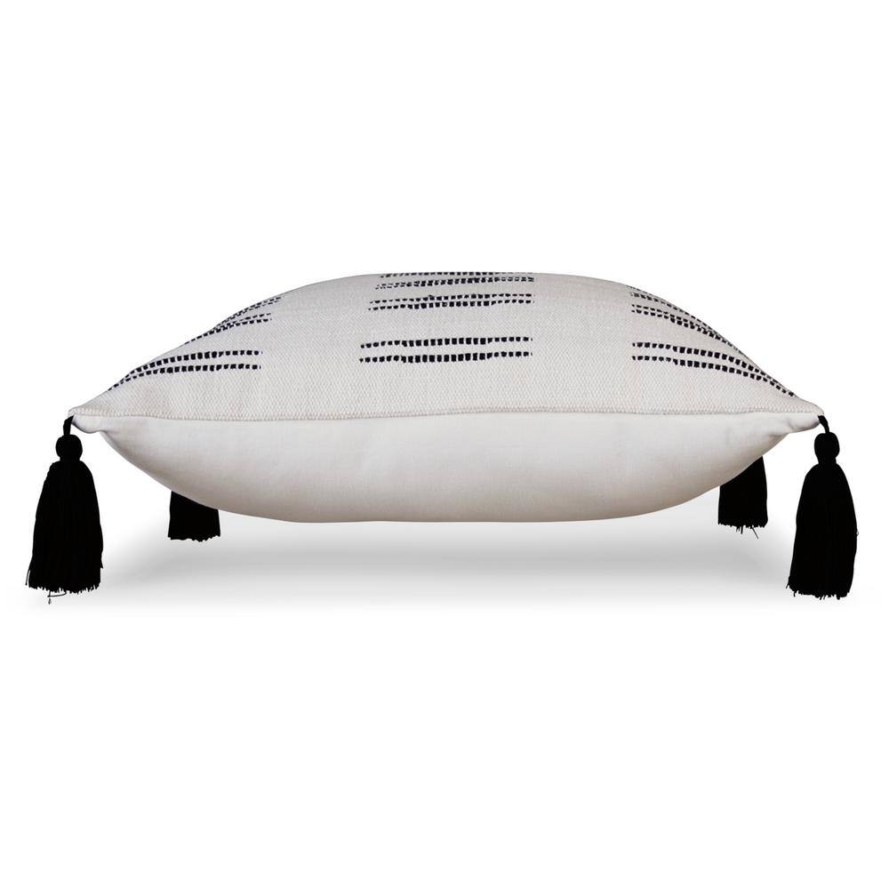 Mudderly 20" Black and White Cotton Throw Pillow