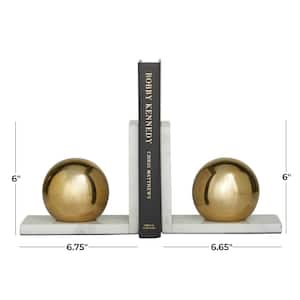 Gold Marble Orb Bookends (Set of 2)