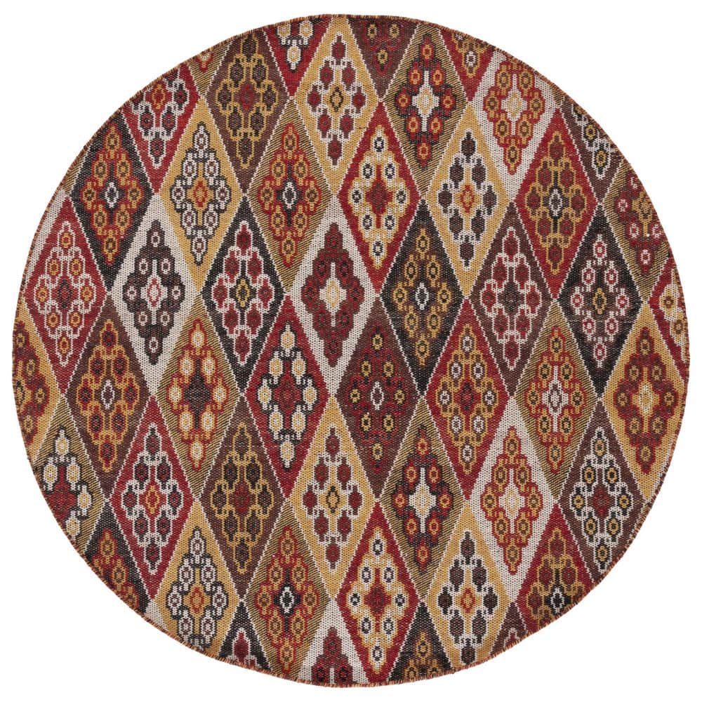 Safavieh EZC761A-8R Easy Care Hand Hooked Round Rug, Multi Color & Red - 8  x 8 ft., 1 - Kroger