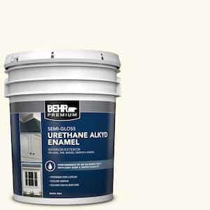 5 gal. #BXC-29 Stately White Urethane Alkyd Semi-Gloss Enamel Interior/Exterior Paint