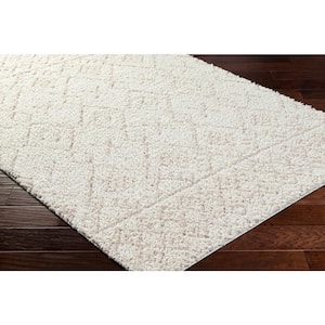 Maryland Shag White/Off-White Diamond 8 ft. x 10 ft. Indoor Area Rug