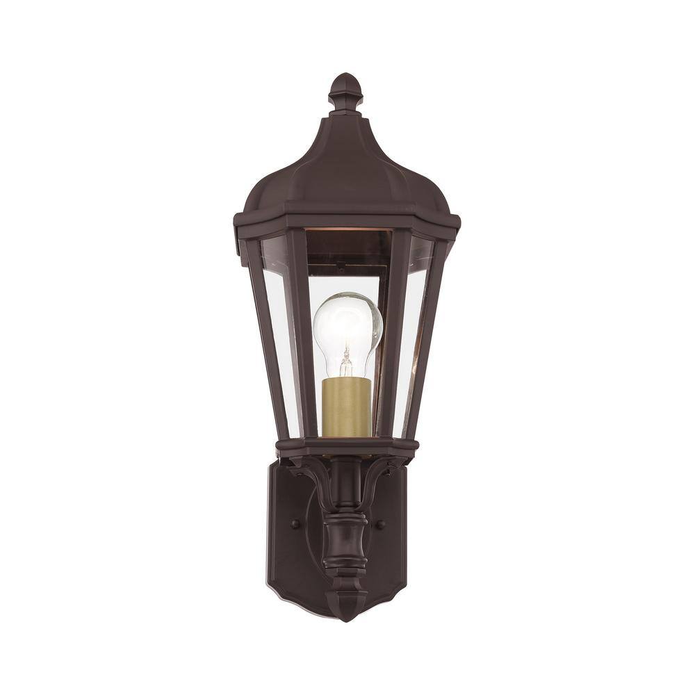 Elegant Bronze Finish Outdoor Wall Lantern with Clear Glass