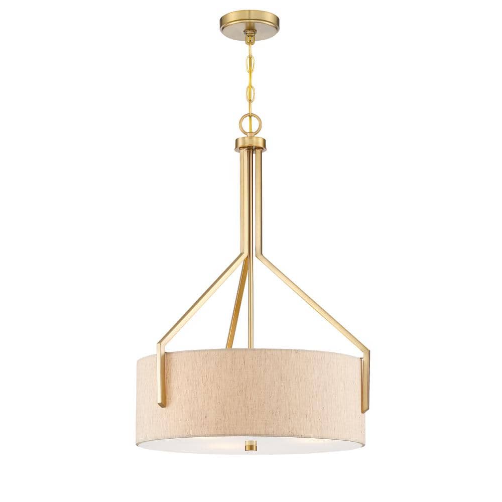 Elara 29" Gold and Polished Nickel Drum Pendant Light