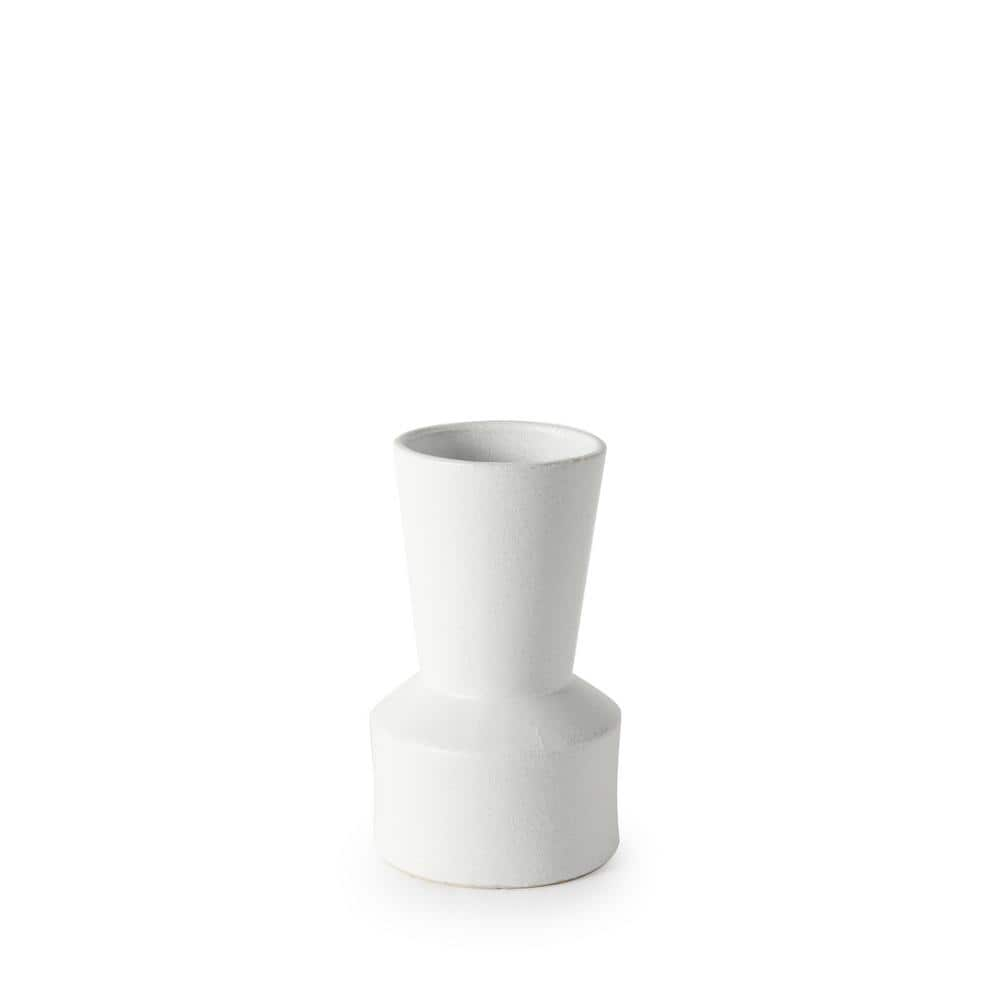 Mercana Lafarge 9.4 H Small White Ceramic Vase 69463 - The Home Depot