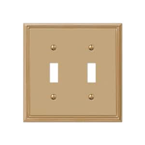 Rhodes 2 Gang Toggle Metal Wall Plate - Brushed Bronze