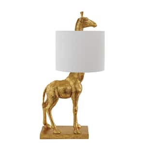 27.75 in. Gold Novelty Lamp with Giraffe Shape