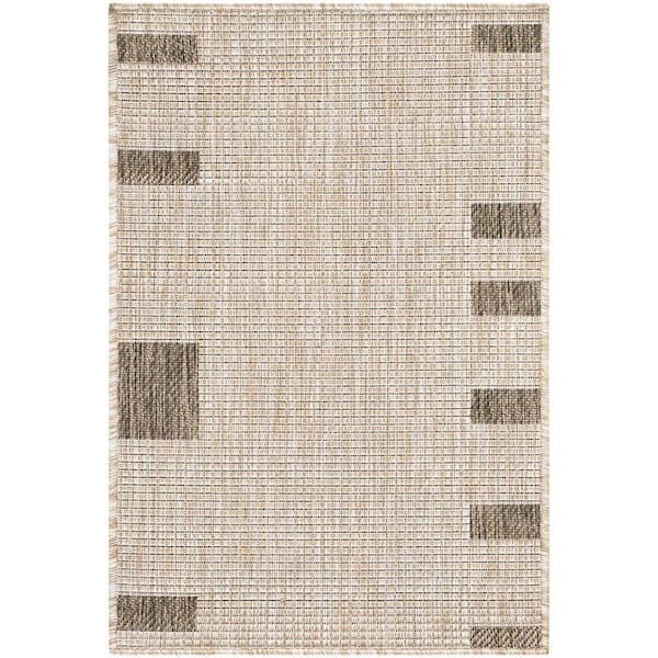Galey Alix Boxwood 2 ft. x 2 ft. 11 in. Indoor/Outdoor, Tan/Brown Area Rug