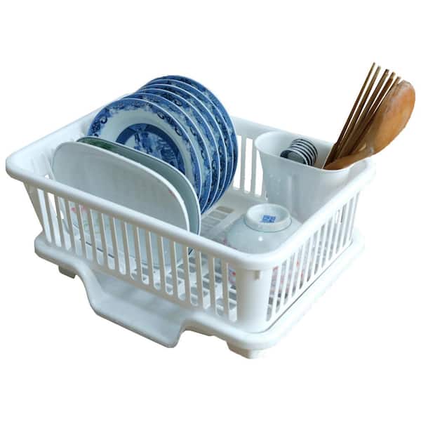 1pc Detachable Large Capacity 2 Tier Dish Drying Rack Drain Board With  Multiple Baskets, Dish Drying Rack And Drain Board Set, Kitchen Countertop  Dish
