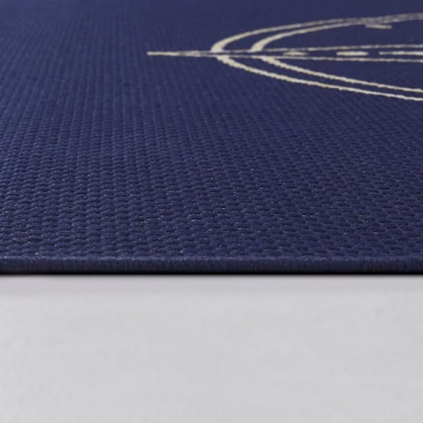 Rozsa Navy Blue 7 ft. 10 in. x 10 ft. Nautical Indoor/Outdoor Area Rug