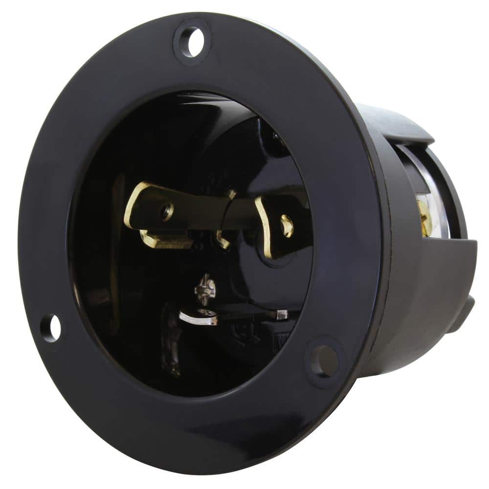 30-Amp Locking 3-Prong 125-Volt NEMA L5-30P Flanged Power Input Inlet