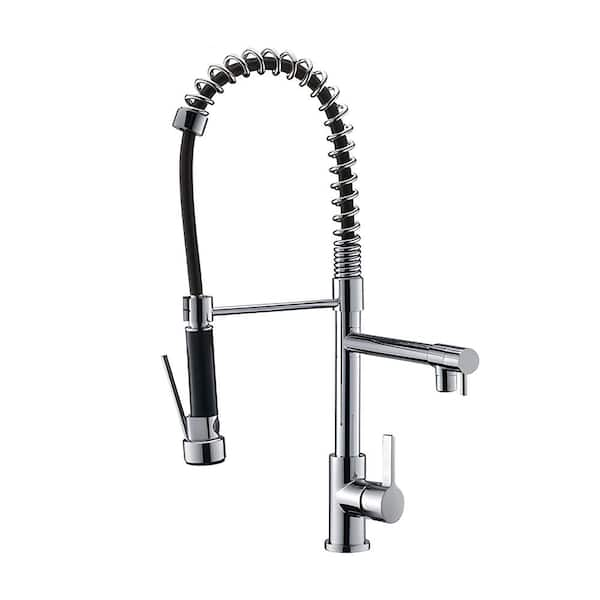 HOMLUX Single Handle Pull Down Sprayer Kitchen Faucet With Pot Filler   Chrome Homlux Pull Down Kitchen Faucets D095004dbe 64 600 