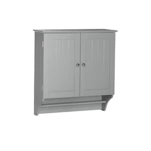 Ashland 23-4/5 in. W x 25-2/5 in. H x 8-43/50 in. D 2-Door Bathroom Storage Wall Cabinet in Gray
