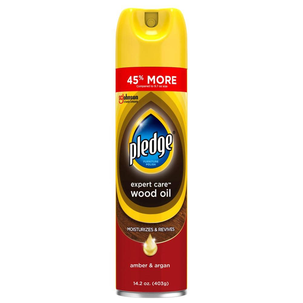 Pledge 14.2 oz. Amber and Argan Scent Furniture Moisturizing Oil 336295 The Home Depot