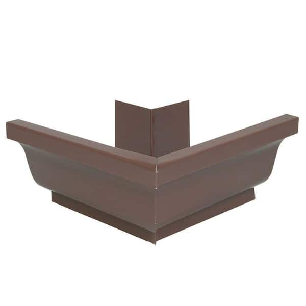 4 in. Brown Galvanized Steel K-Style Outside Gutter Miter