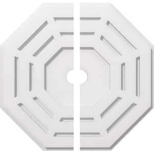 1 in. P X 8 in. C X 20 in. OD X 2 in. ID Westin Architectural Grade PVC Contemporary Ceiling Medallion, Two Piece