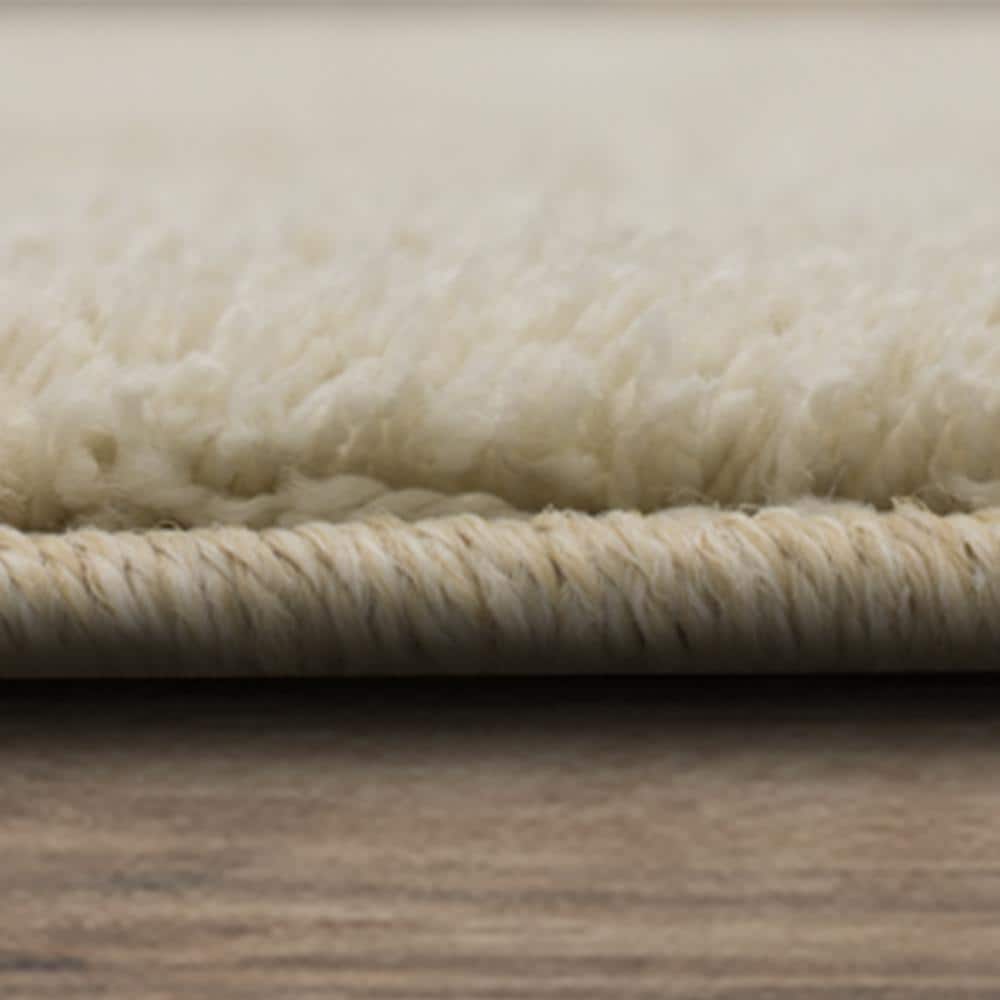 Francesca Cream Tufted Shag Area Rug, 3'4" x 5'