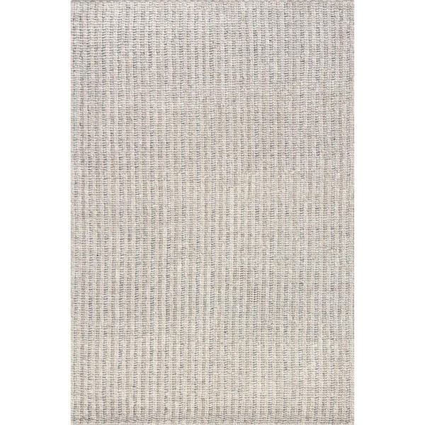 Aaleigha Casual Striped Wool Grey 2 ft. x 3 ft. Area Rug