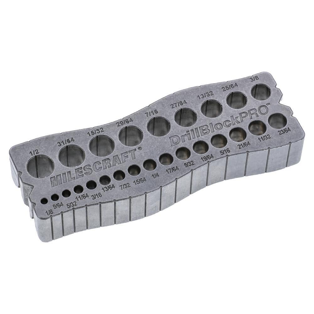 "Drill Block PRO - All-Metal Drill Guide for Straight Holes - 25 Guides! 1/8"" to 1/2"" every 1/64"". Dual V-Groove Design" price history on PriceWatchPro