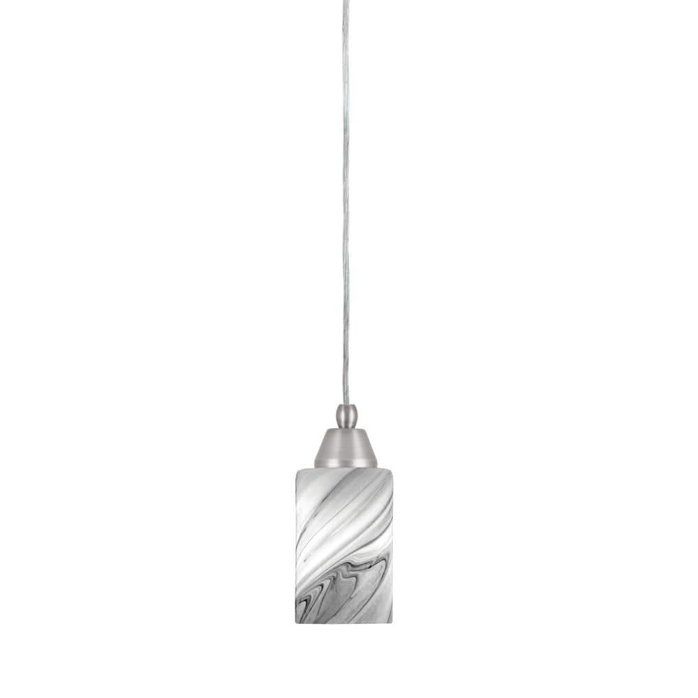 Bryson 5.75 in. 1-Light Brushed Nickel Cord Pendant Light with 4 in. Onyx S