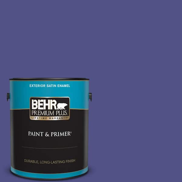 BEHR PREMIUM PLUS 1 gal. #P550-7 Purple Prince Satin Enamel Exterior Paint & Primer