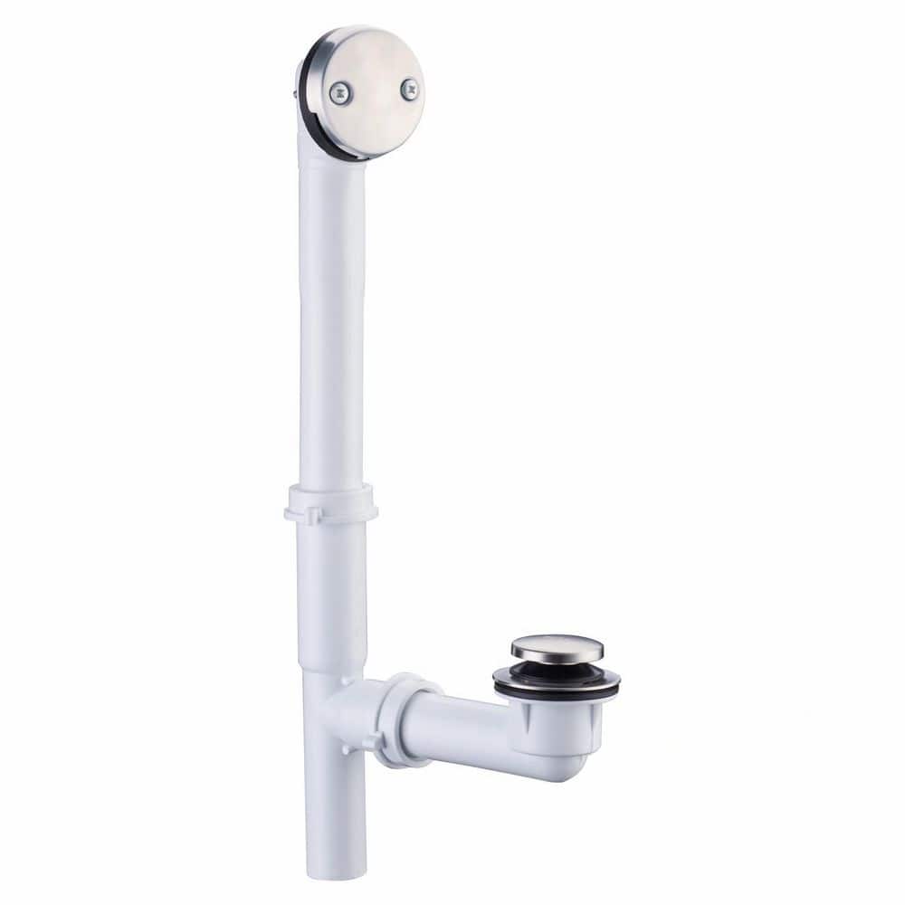 1-Piece Bathroom Accessory Set in White, Tubular Bath Tub Drain Kit with Brushed Tip-Toe Bathtub Drain Stopper price history on PriceWatchPro