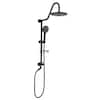 3-Spray Round High Pressure Wall Bar Shower Kit with Hand Shower in Matte Black