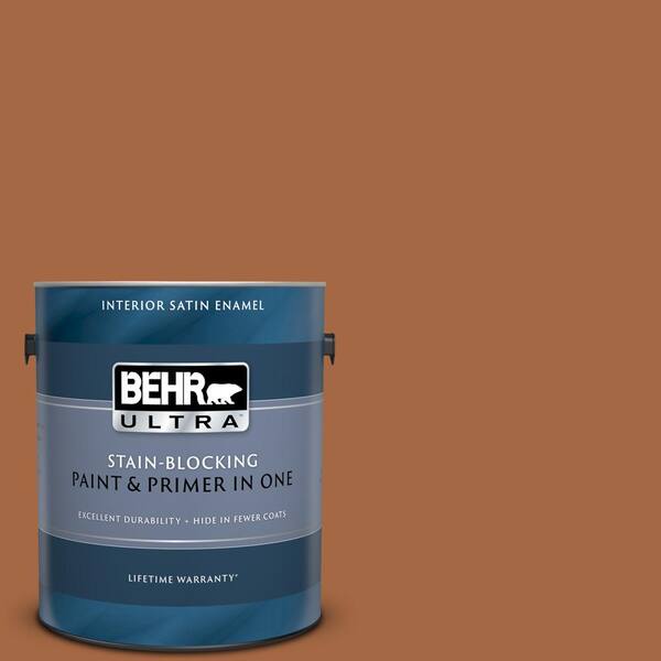 BEHR ULTRA 1 gal. #UL120-5 Maple Glaze Satin Enamel Interior Paint and Primer in One