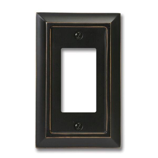 AMERELLE Black 1-Gang Decorator/Rocker Wall Plate