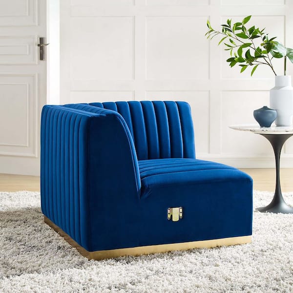 navy blue corner chair