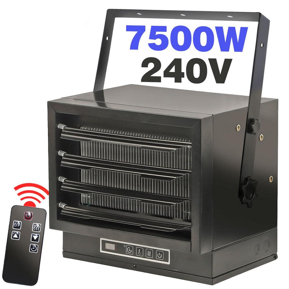 7500W Electric Garage Heater 240V with Thermostat and Timer, with Overheat 